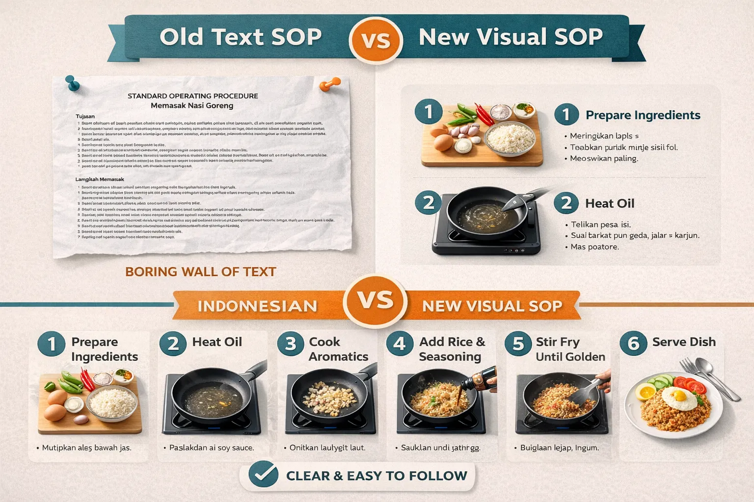 Infografis Kekuatan SOP Visual: Teks vs Gambar